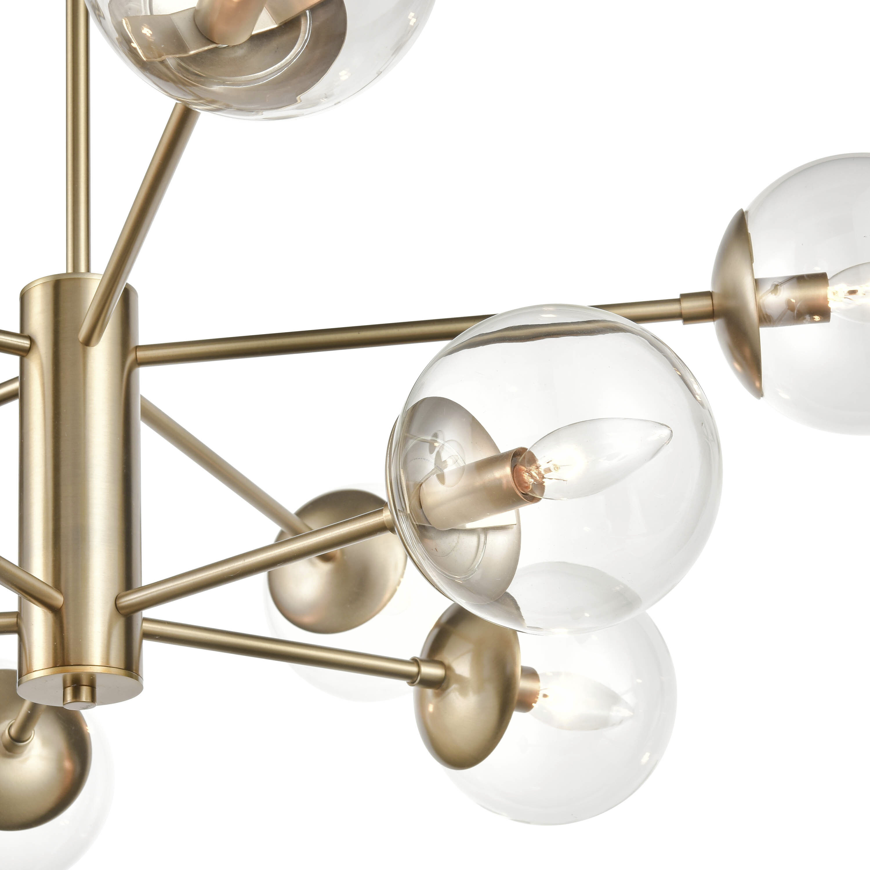 Avell 10 Light 36 inch Modern Gold Chandelier Ceiling Light
